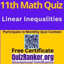 11th Math Linear Inequalities Chapter MCQ Quiz