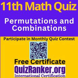 11th Math Permutations and Combinations Chapter MCQ Quiz