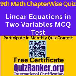 Class 9 Maths Linear Equations in Two Variables MCQ