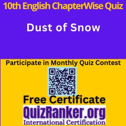 10th English Chapter MCQ Dust of Snow