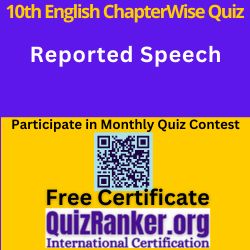 10th English Grammar MCQ Reported Speech