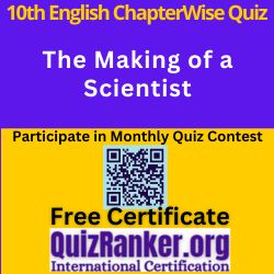 10th English Chapter MCQ The Making of a Scientist