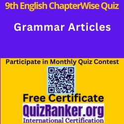 Class 9th English MCQ Grammar Articles