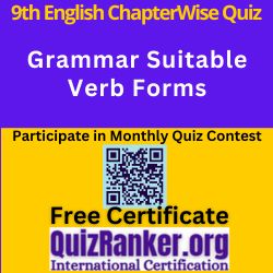 Class 9th English MCQ Grammar Suitable Verb Forms