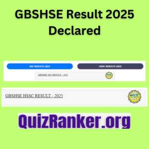 GBSHSE Result 2025 Declared